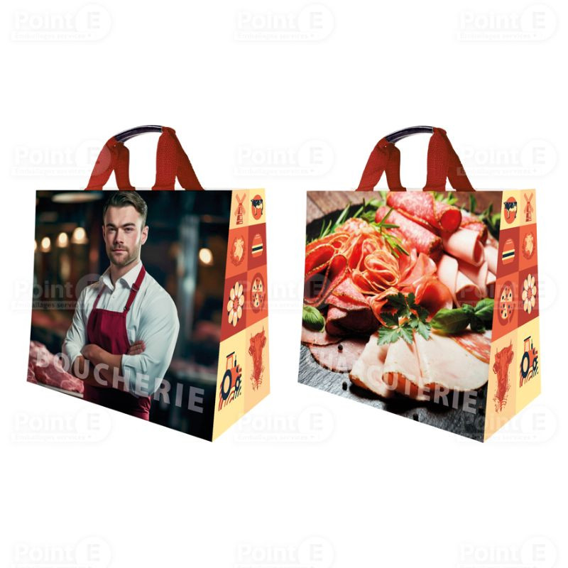 Cabas boucherie, charcuterie, traiteur – sac professionnel alimentaire