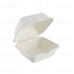 Boite burger biodégradable en bagasse - 500 unités