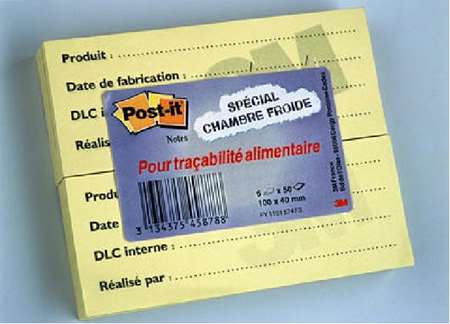 Post-it "Traçabilité alimentaire" - 100 X 40 mm