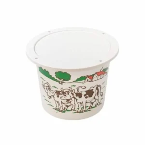 Pot plastique blanc avec couvercle 250 ml – spécial crème fraîche