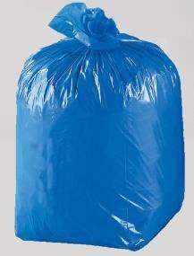 Sac poubelle 30L bleu en haute densité (HD), 10µ d'épaisseur, 500 x 630 mm. Idéal pour les déchets légers en milieu professionnel.