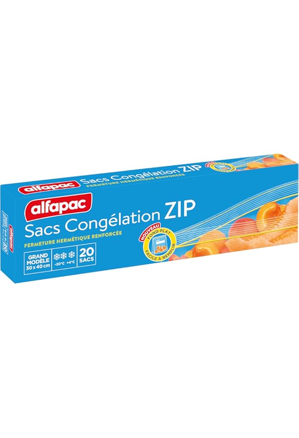 Alfapac – 20 Sacs Congélation Zip 30x40 cm