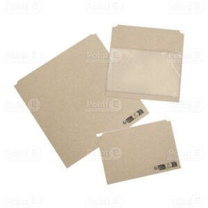 Pochettes adhésive kraft brun a fenêtre 33 x 25 cm pour poissons viandes - lot de 1000
