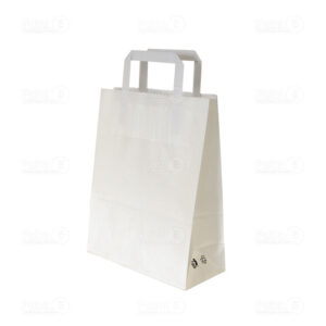 Sac cabas blanc poignée plate 22+10 x 28 cm - 250 unités
