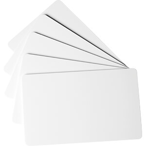 Cartes PVC Blanches Rectangulaires 86x54 mm – Edikio – Boîte de 100
