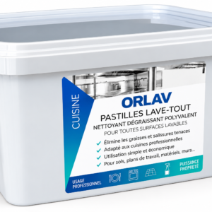ORLAV Tablette de rinçage four mixte professionnel seau de 120 tablettes