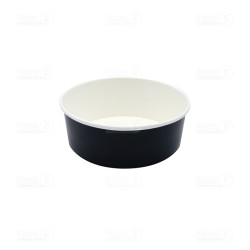 Bol Salade Kraft Noir + Couvercle – 480 cc (Lot de 50)